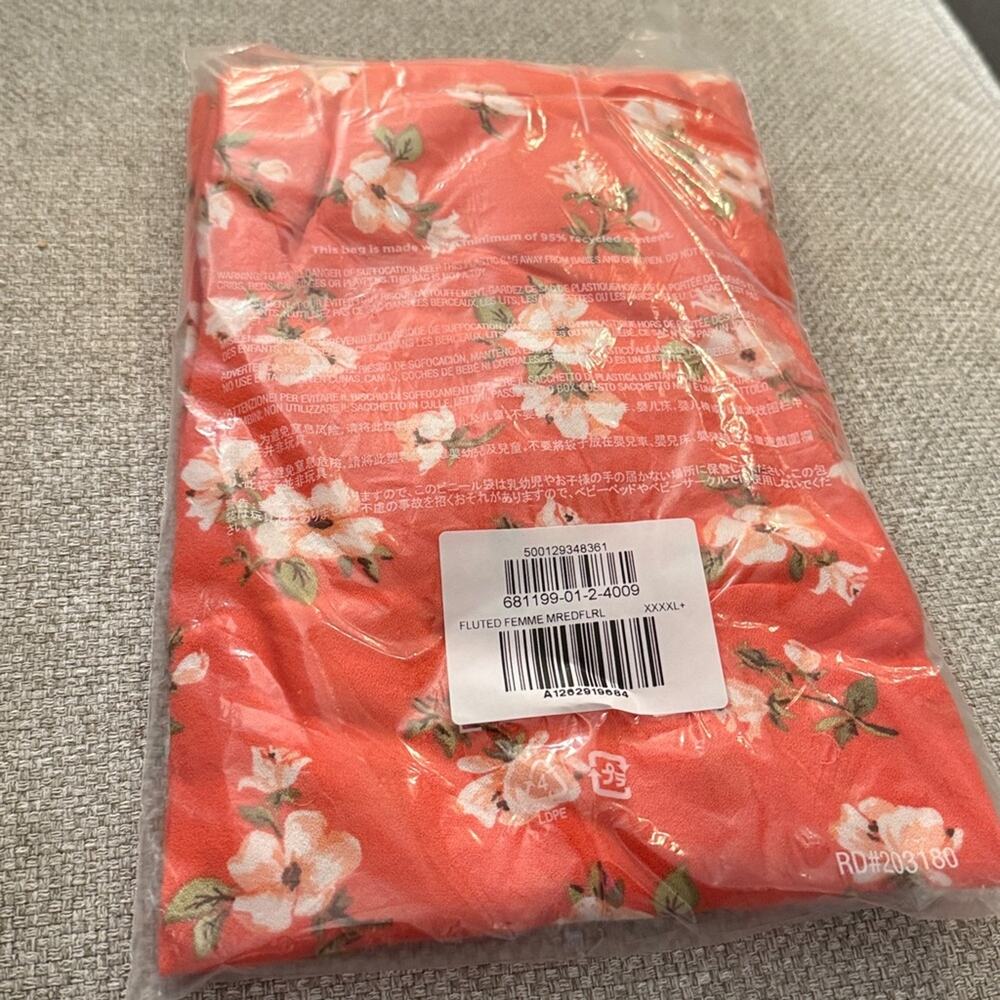 Old Navy red floral Crepe A-Line Midi Skirt - Picture 11 of 13